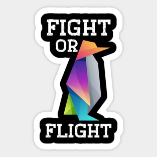 Fight or Flight Funny Colorful Penguin Fight Or Flight Sticker